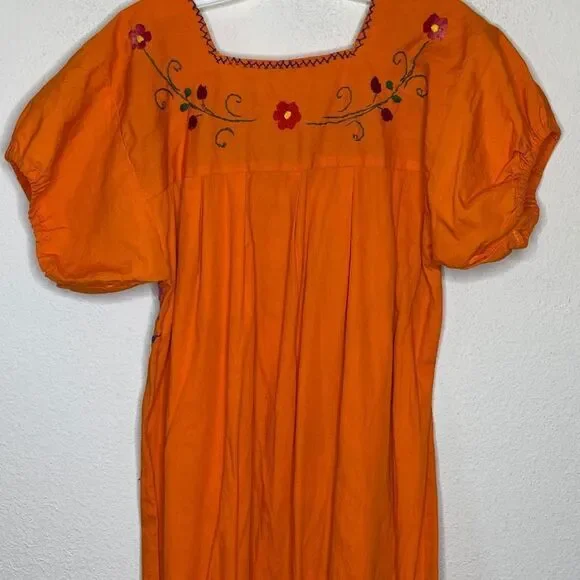 Embroidered Dress Orange‎ - Picture 3 of 7